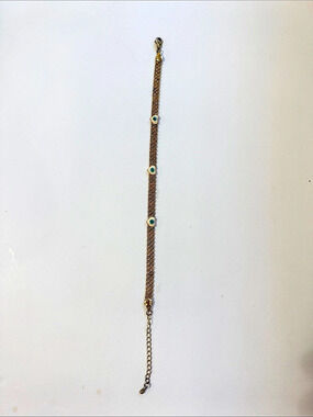 Evil Eye Chain Bracelet in Gold & White